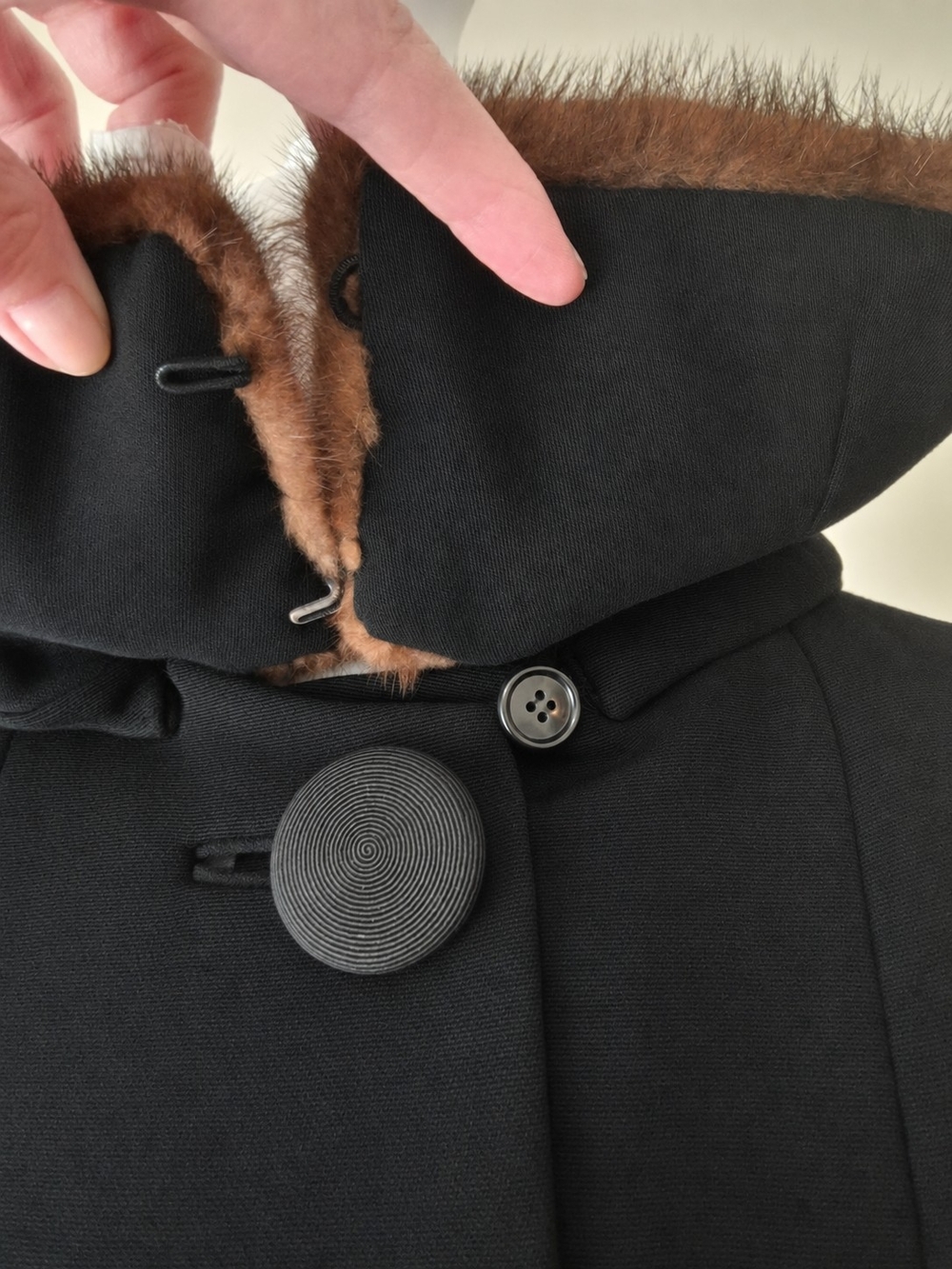 1961 Classic Black Long Wool Overcoat, Lined, Excellent Condition - Picture 8 of 11